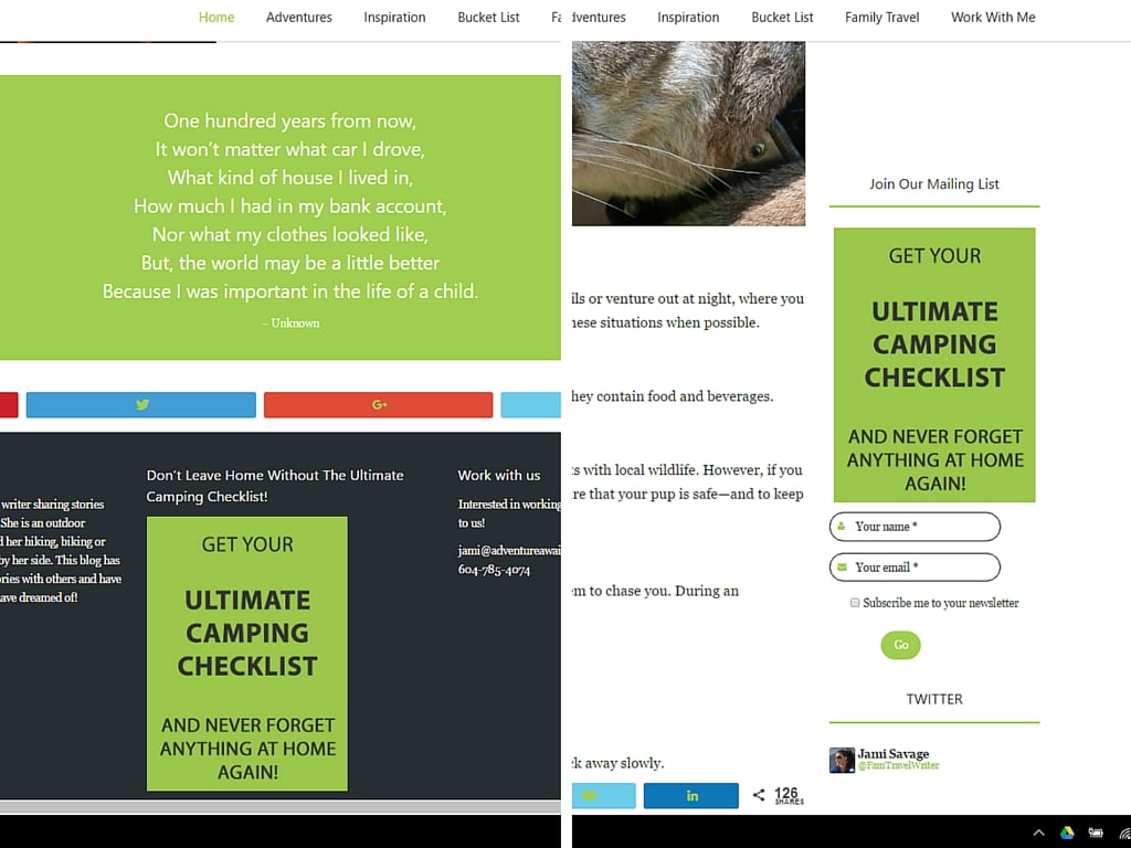 camping checklist screenshot