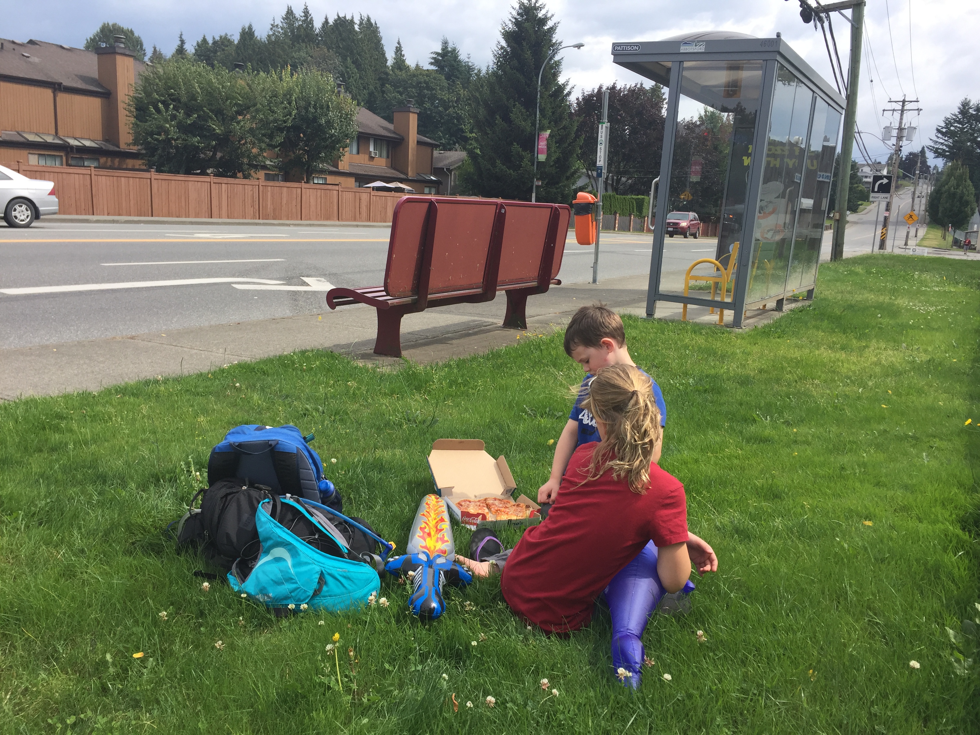 Bus Stop Lunch Time with explore bc by bus
