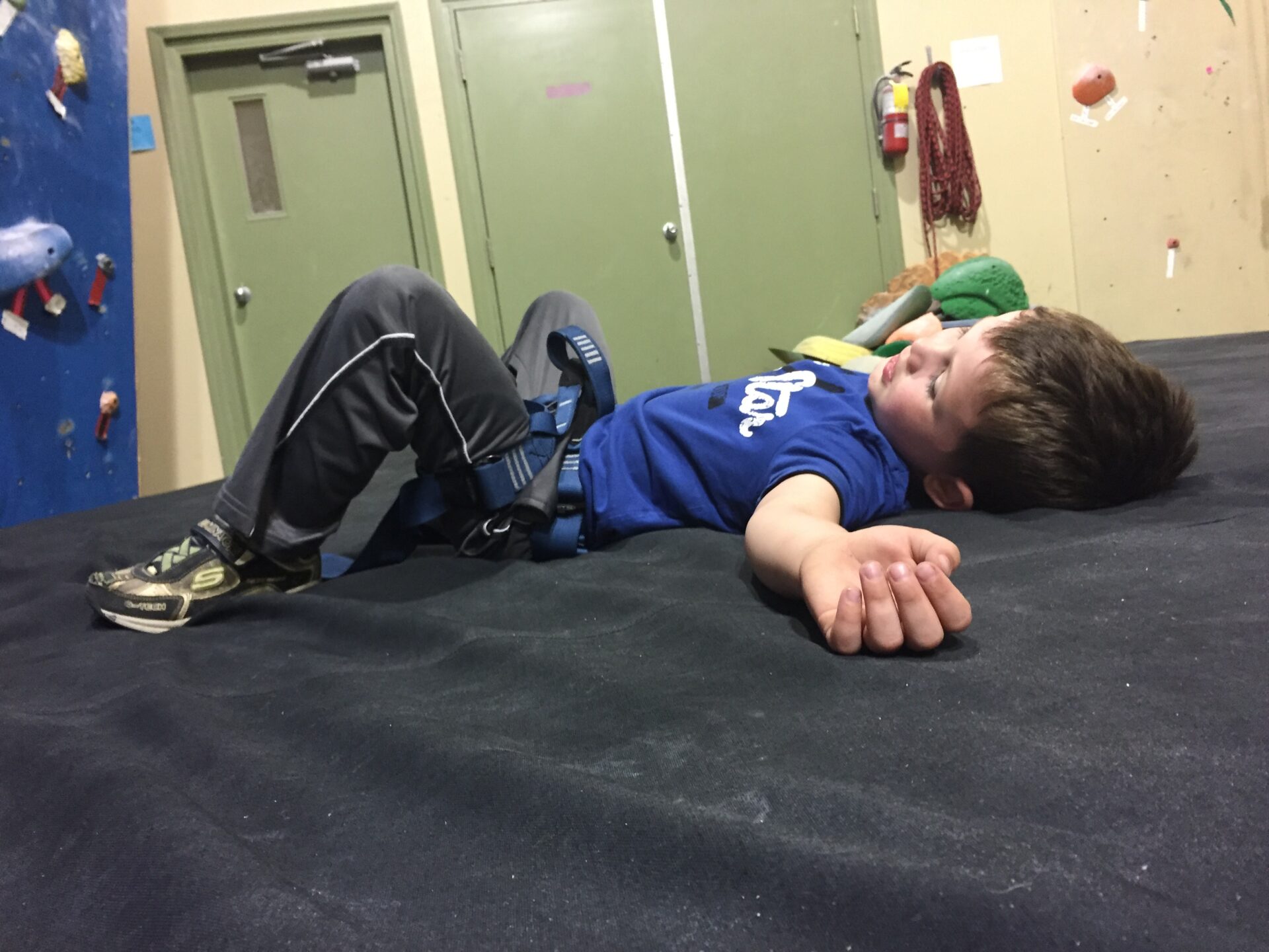 Project Climbing Center Abbotsford - Tired Boy with #ExploreBCbyBus