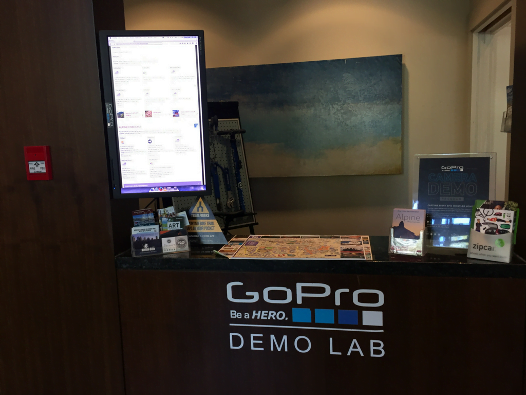 GoPro lab in Aava Hotel lobby