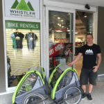 Whistler Sports Rentals store front and owner