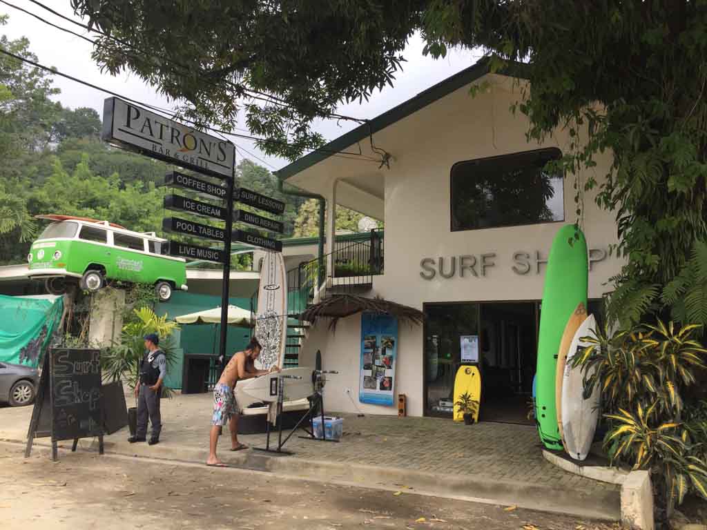 surf shop in dominical, costa rica