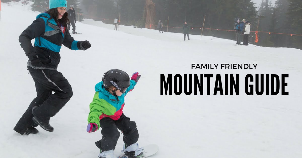 family snowboarding on grouse mountain