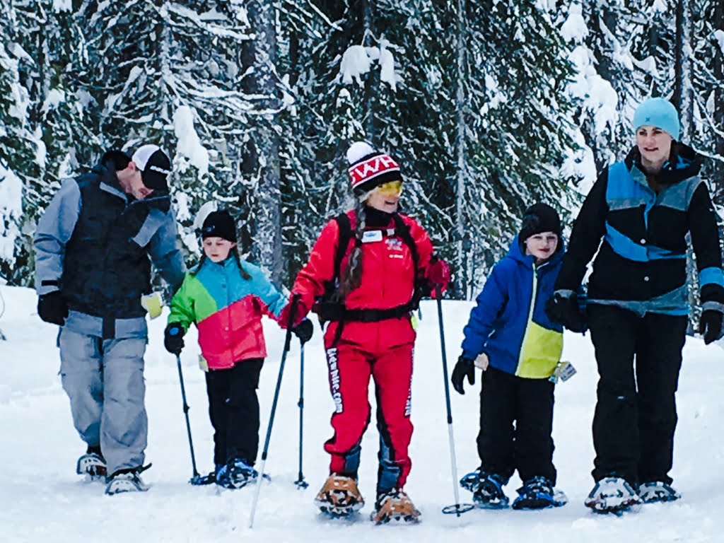 Snowshoe tour Big White family ski vacation 