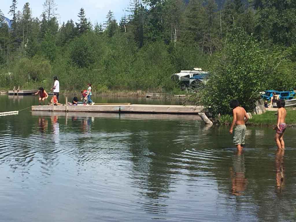 Kids swimming at Blue Lake