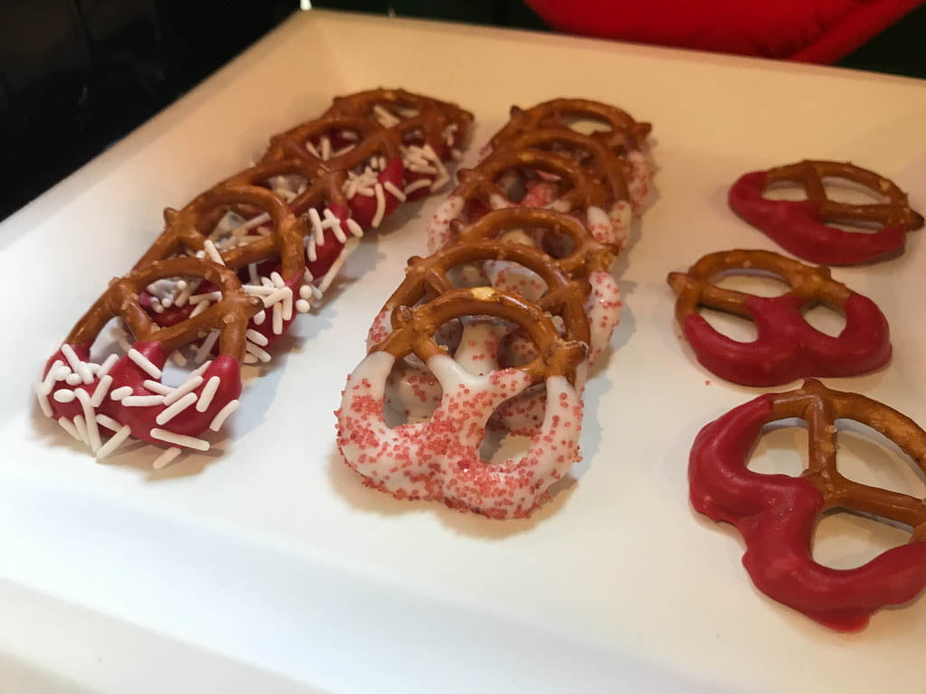 Chocolate covered pretzels for Campsite Friendly Canada Day Food 