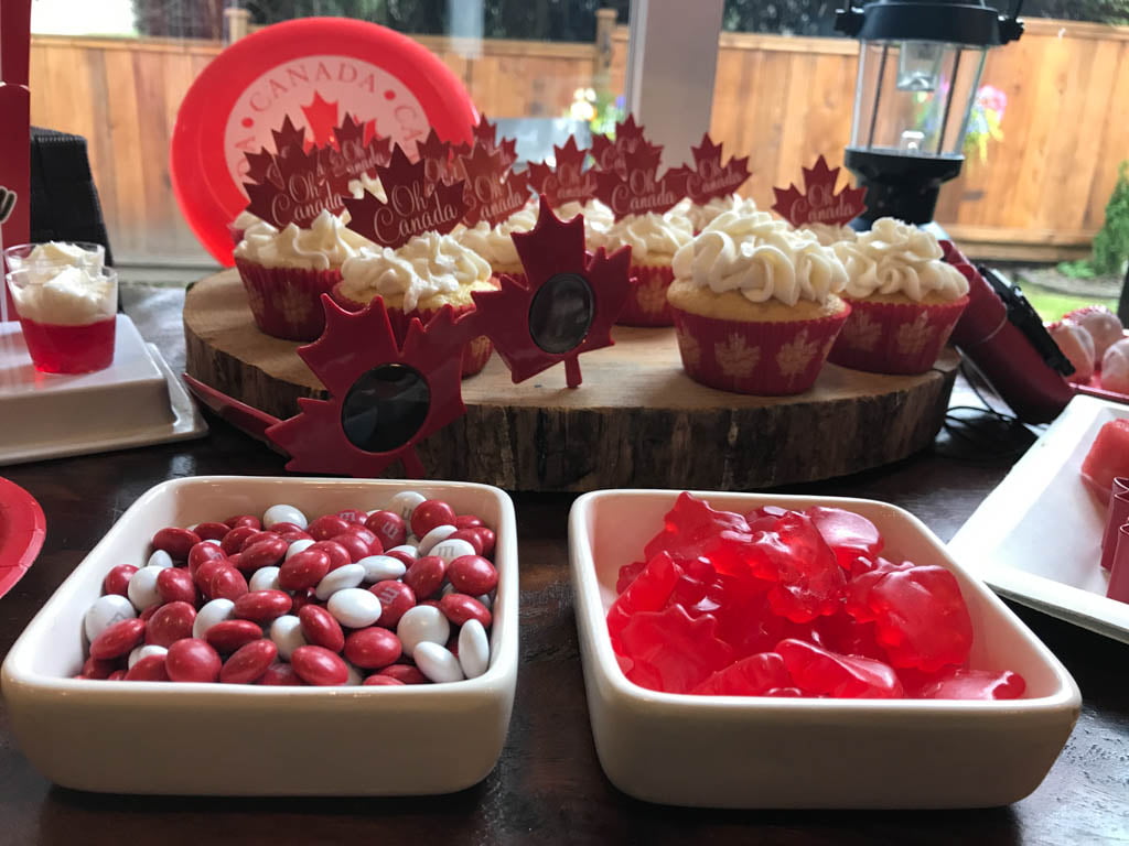 Cupcake station for Campsite Friendly Canada Day Food 