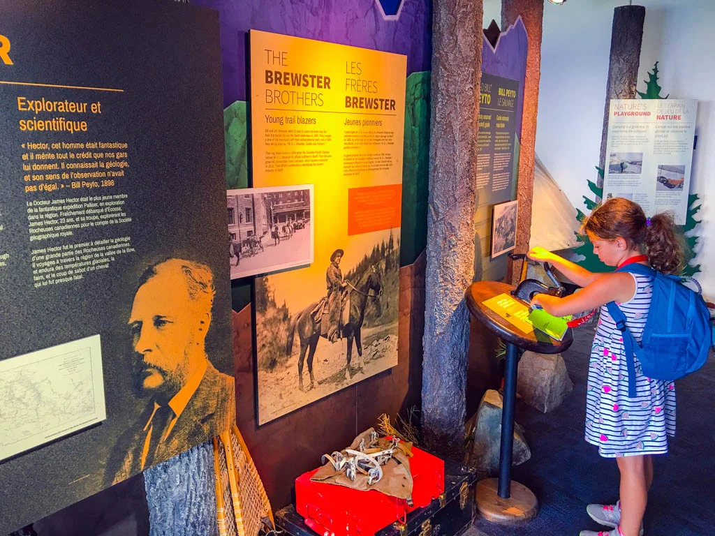 Child at interpretive center during the Banff Gondola family experience