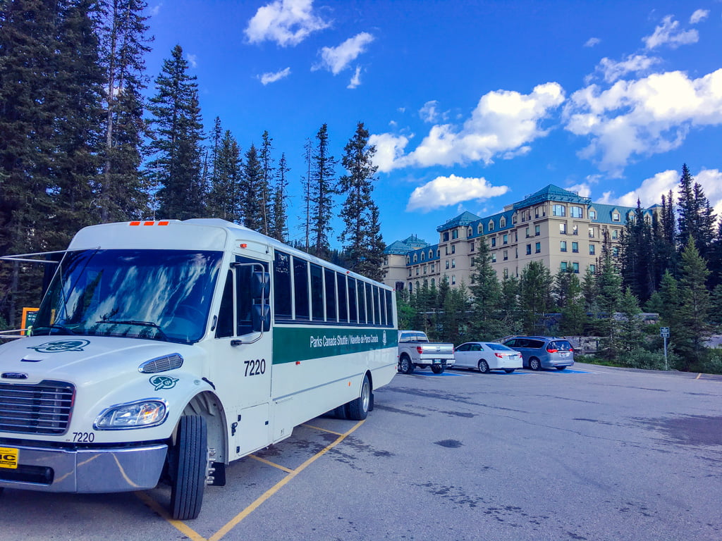 Banff National Park Bus shuttle at Lake Louise