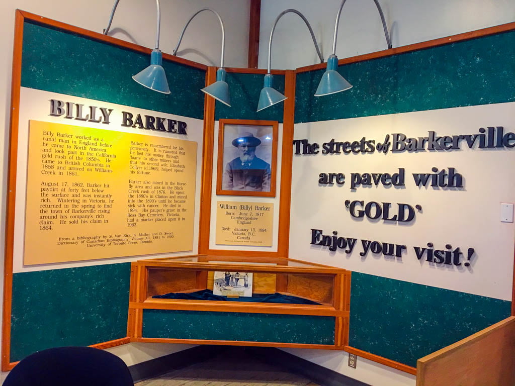 Billy Barker plaque and heritage package in Barkerville