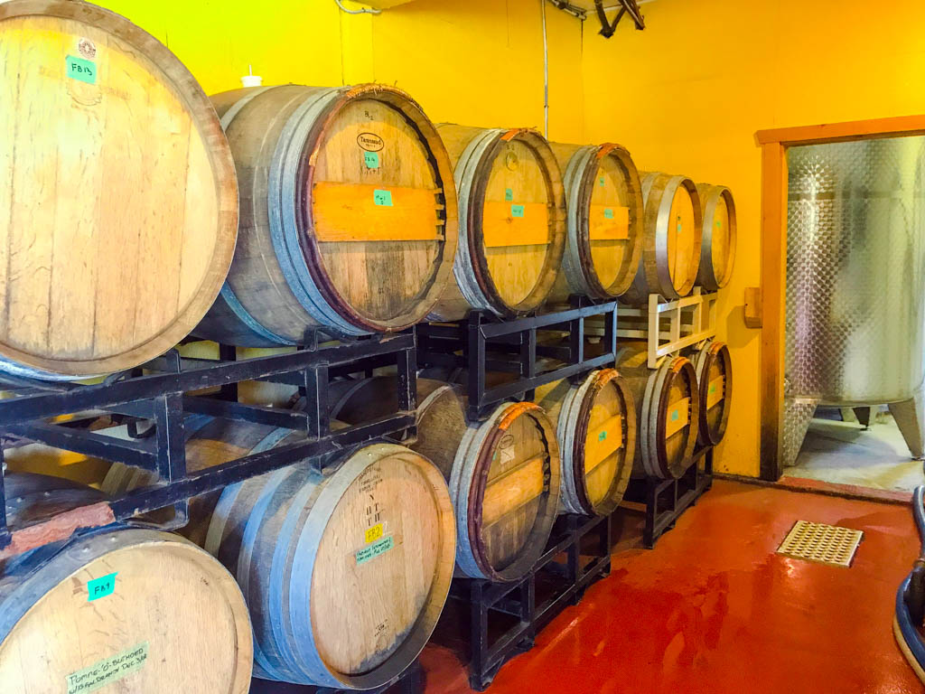Cider barrels in Merridale Cidery and Distillery