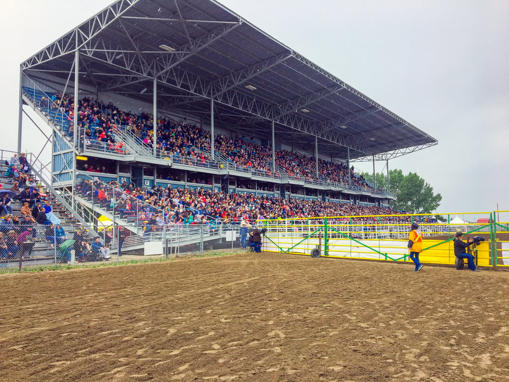 Strathmore Stampede grandstand on the Canadian Badlands Road Trip Strathmore Stampede grandstand on the Canadian Badlands Road Trip