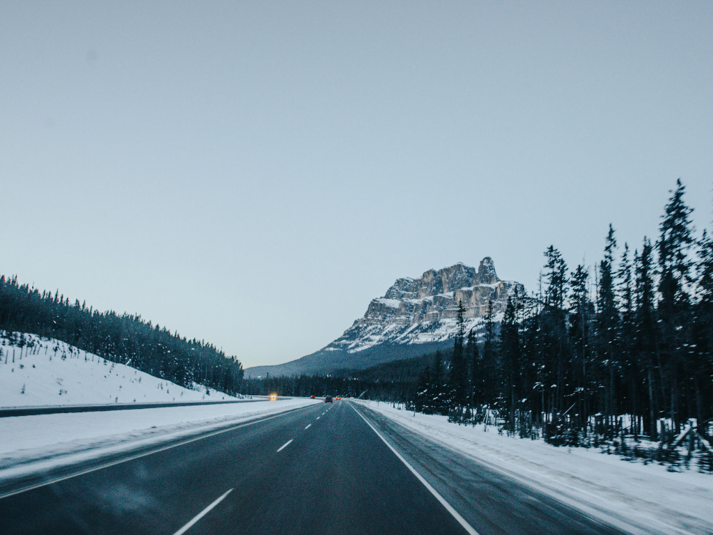Highway to Banff for a classic Canadian winter