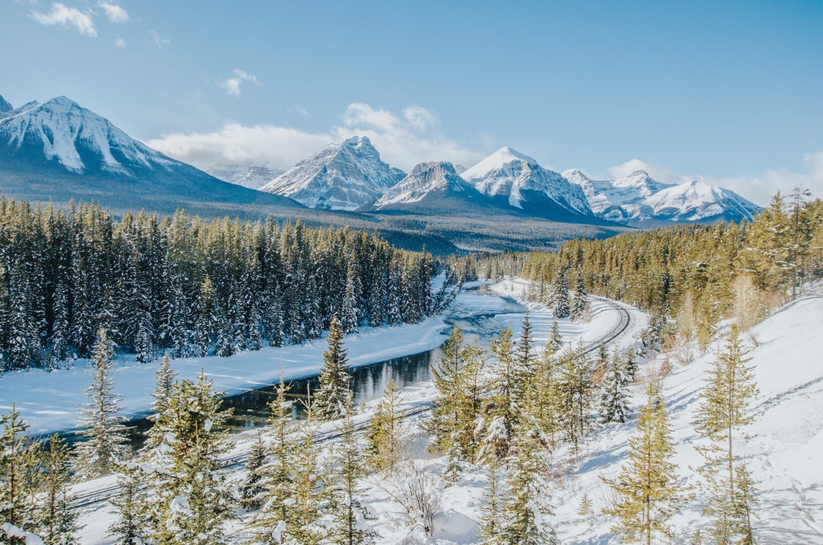 Morant's curve in Banff during a classic Canadian winter