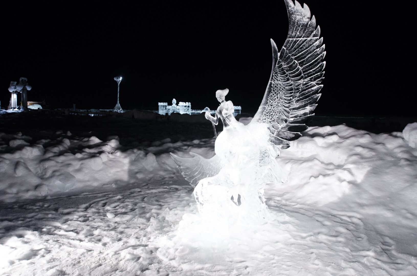 Ice sculpture of a bird