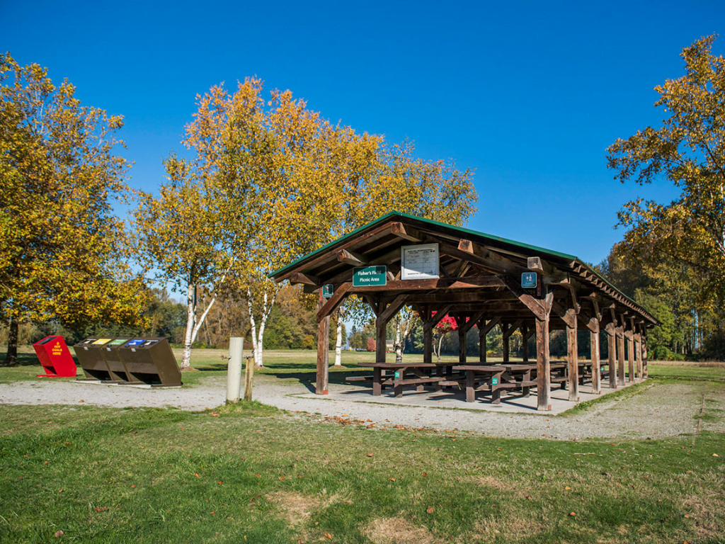 deas island picnic area with covered shelter