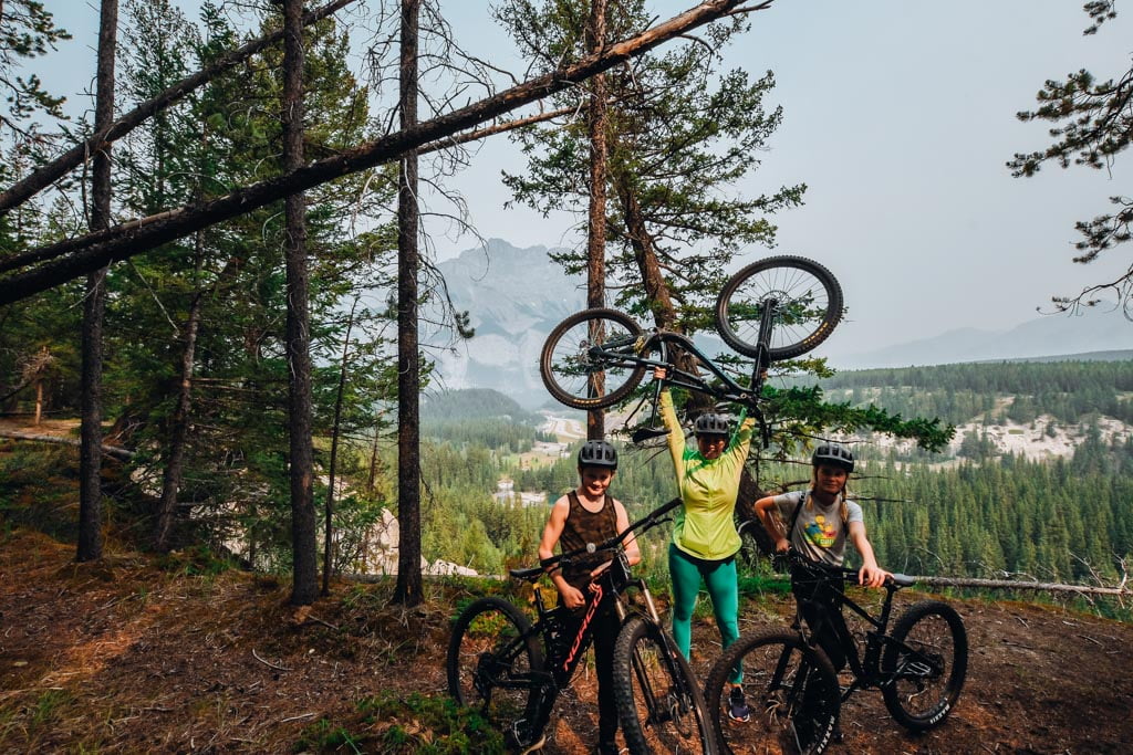 family mountain biking at Summer Family Friendly Adventures in Banff 