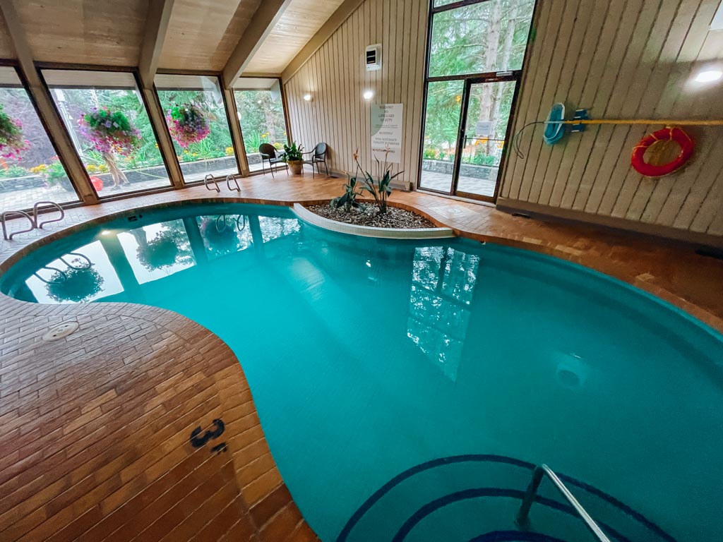 view of an indoor pool at tunnel mountain resort