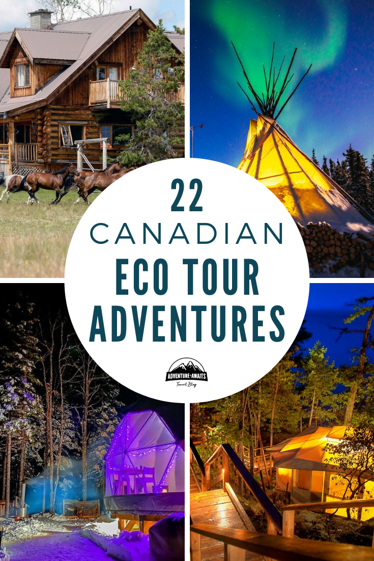collage photo of 4 out of 22 canadian eco tour adventures