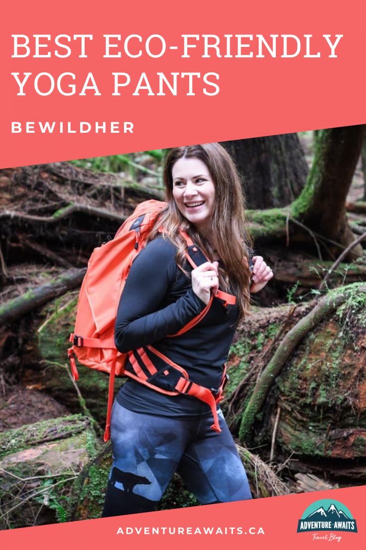 woman wearing bewildher yoga pants while hiking