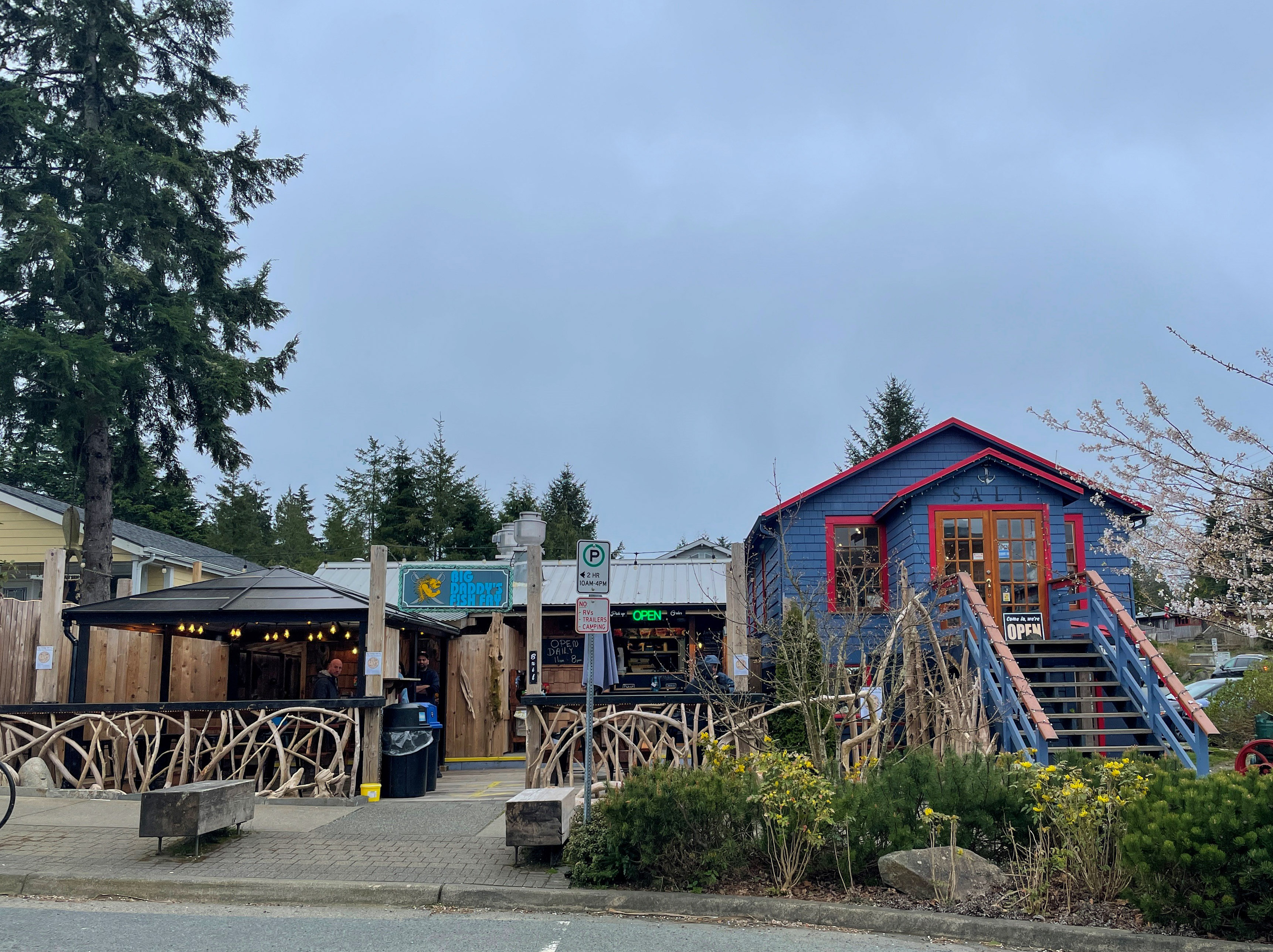 outside view of shops in the Tofino Townsite