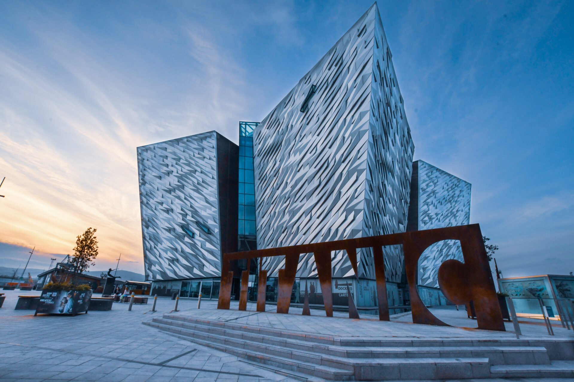 outside view of the titanic museum in belfast