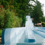5 tall side by side racing slides at cultus lake waterpark