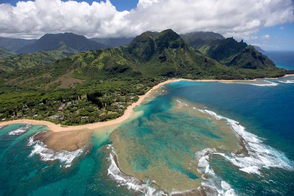 north coast of kauai from helicopter