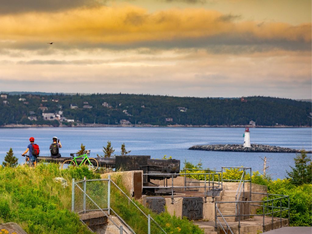 Nova Scotia: Bright pink sunset fills the evening sky