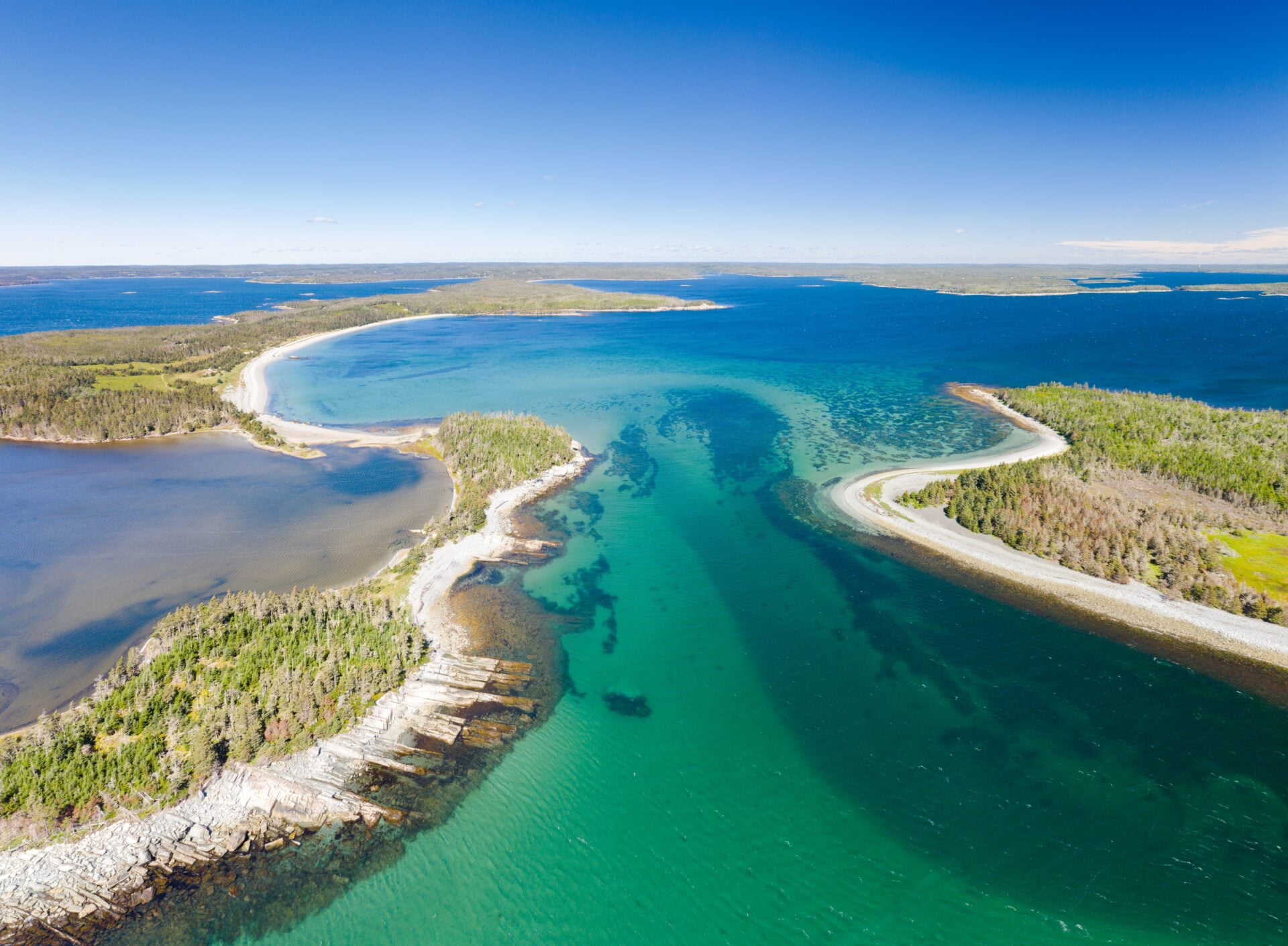 Aerial View of Taylor’s Head Provincial Park on eastern shore road trip
