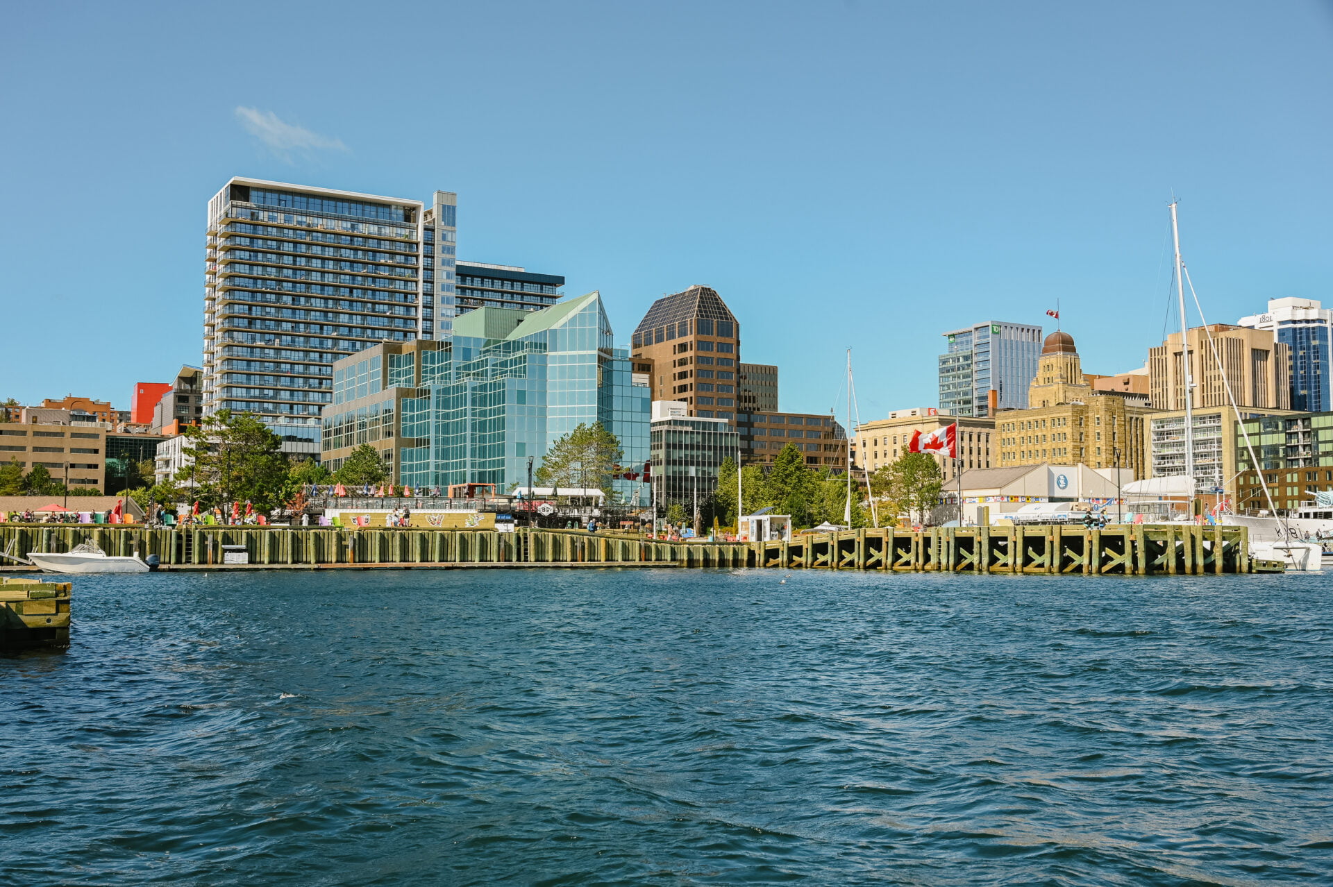 view of downtown halifax from the water on our Nova Scotia RV road trip