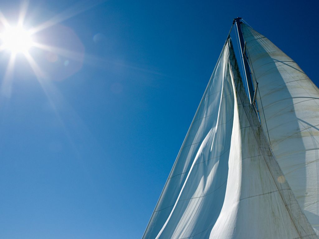 close up view of the sail of a sailboat on our Nova Scotia RV road trip