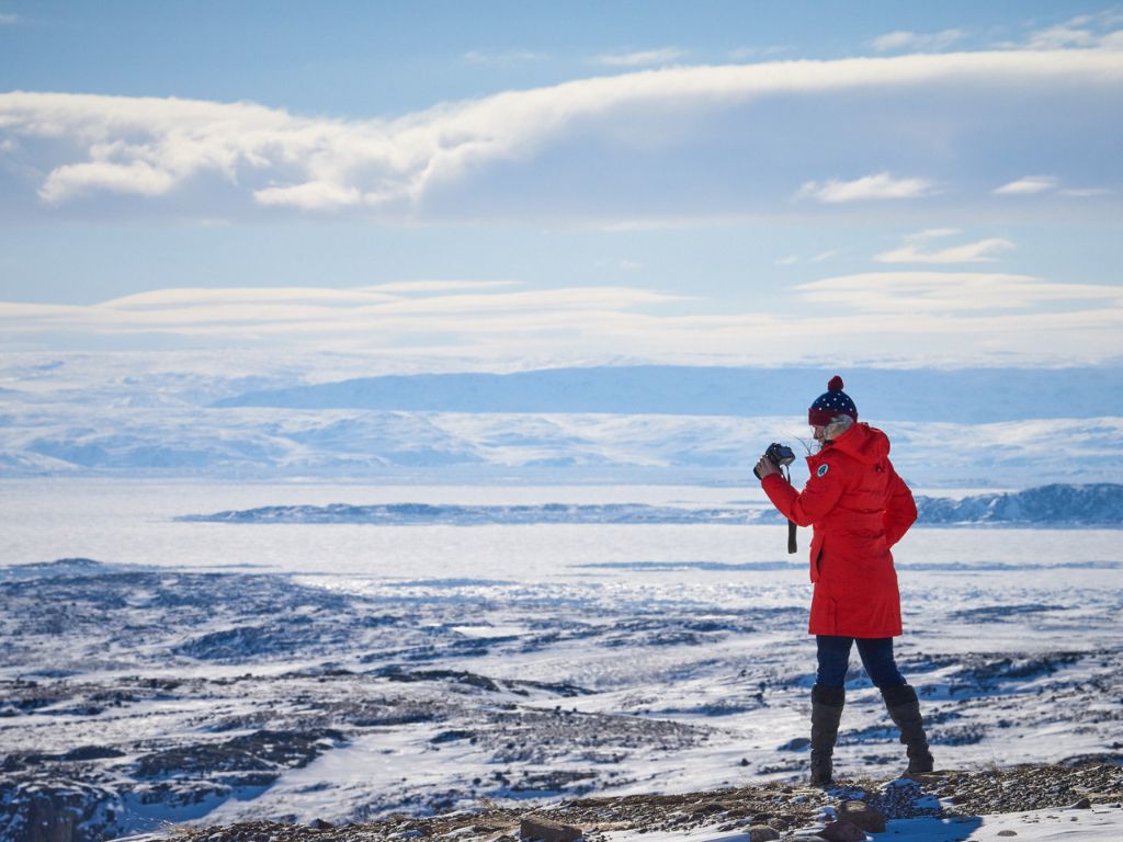 is blogging worth it, here is jami standing on the snow covered ground in nunavut