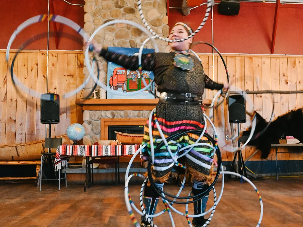 an indigeous dancer at Mādahòkì Farm in ottawa