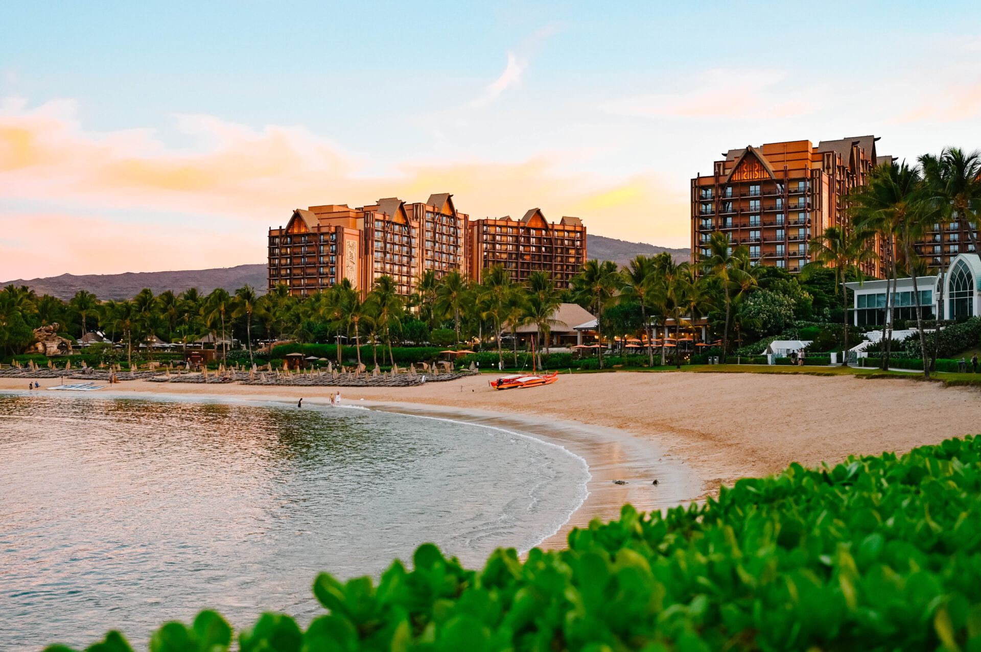 distanced view of aulani a disney resort and spa