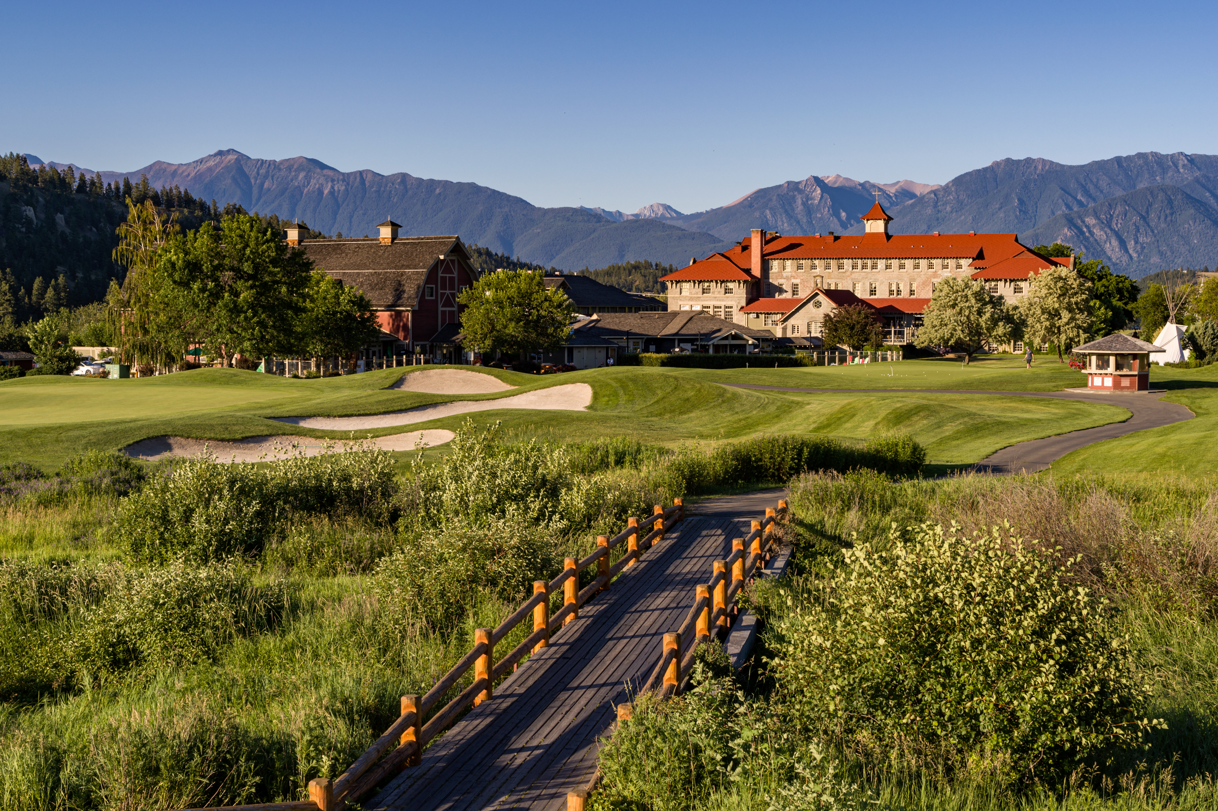 outside view of the st. eugene hotel and resort and golf course an Indigenous cultural experience