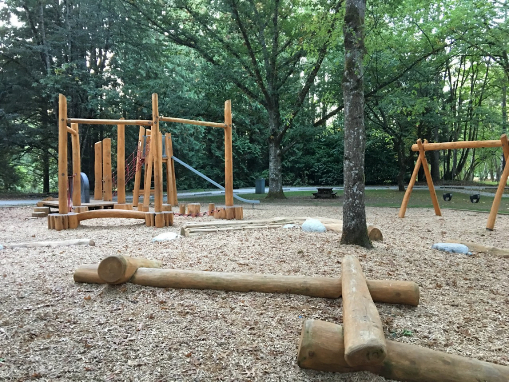 natural playground in williams park in langley