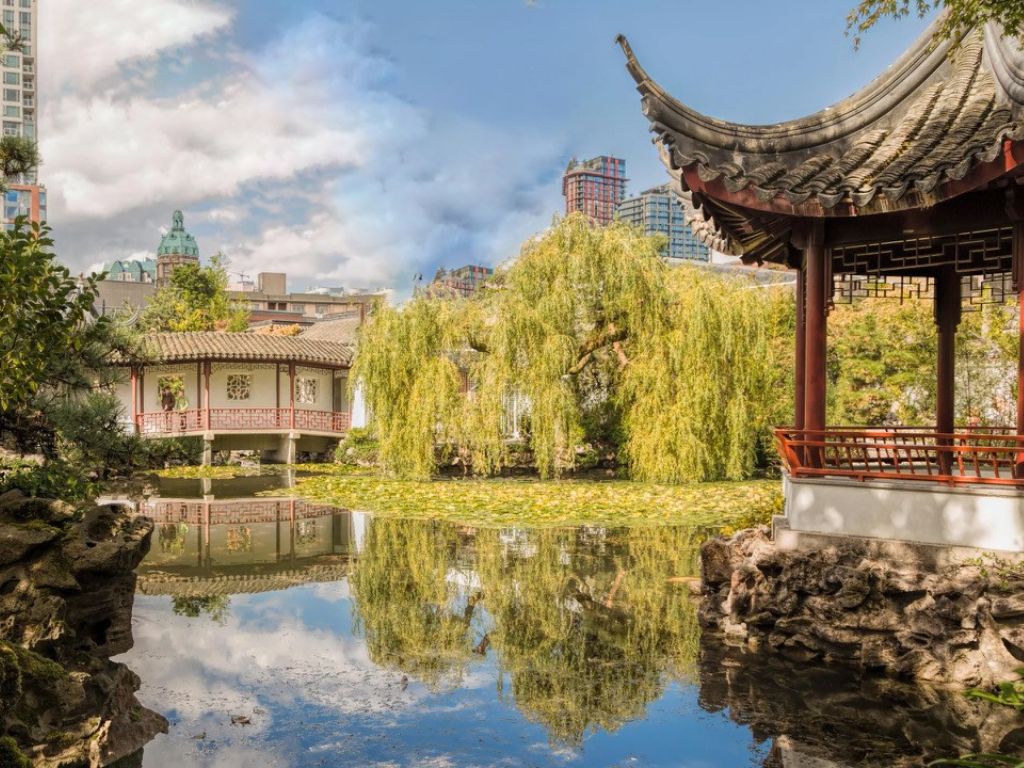 view inside the dr. sun yat-sen classical chinese garden in vancouver, a mother's day gifts vancouver