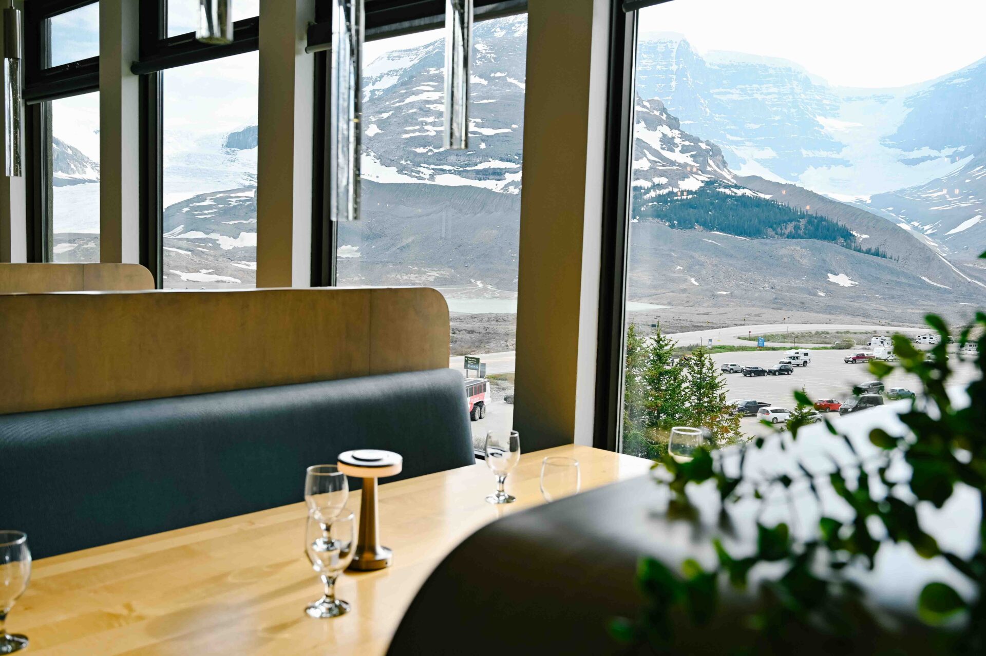 table view at the altitudes restaurant at the glacier view lodge