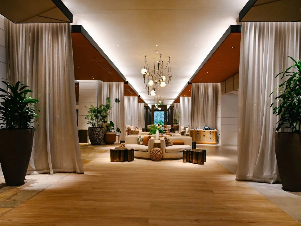 front lobby of turtle bay resort