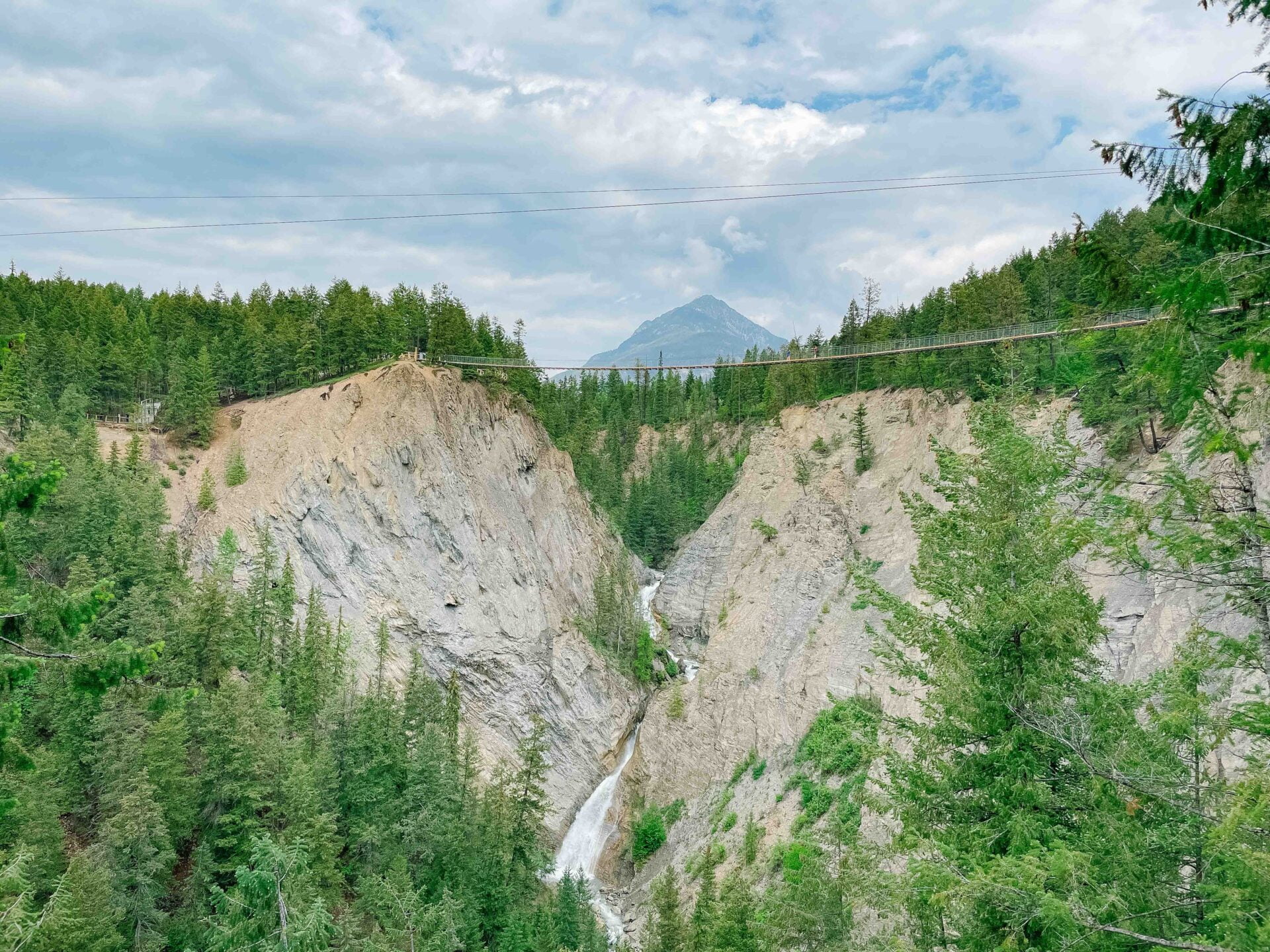 view of the golden suspension bridge from a distance