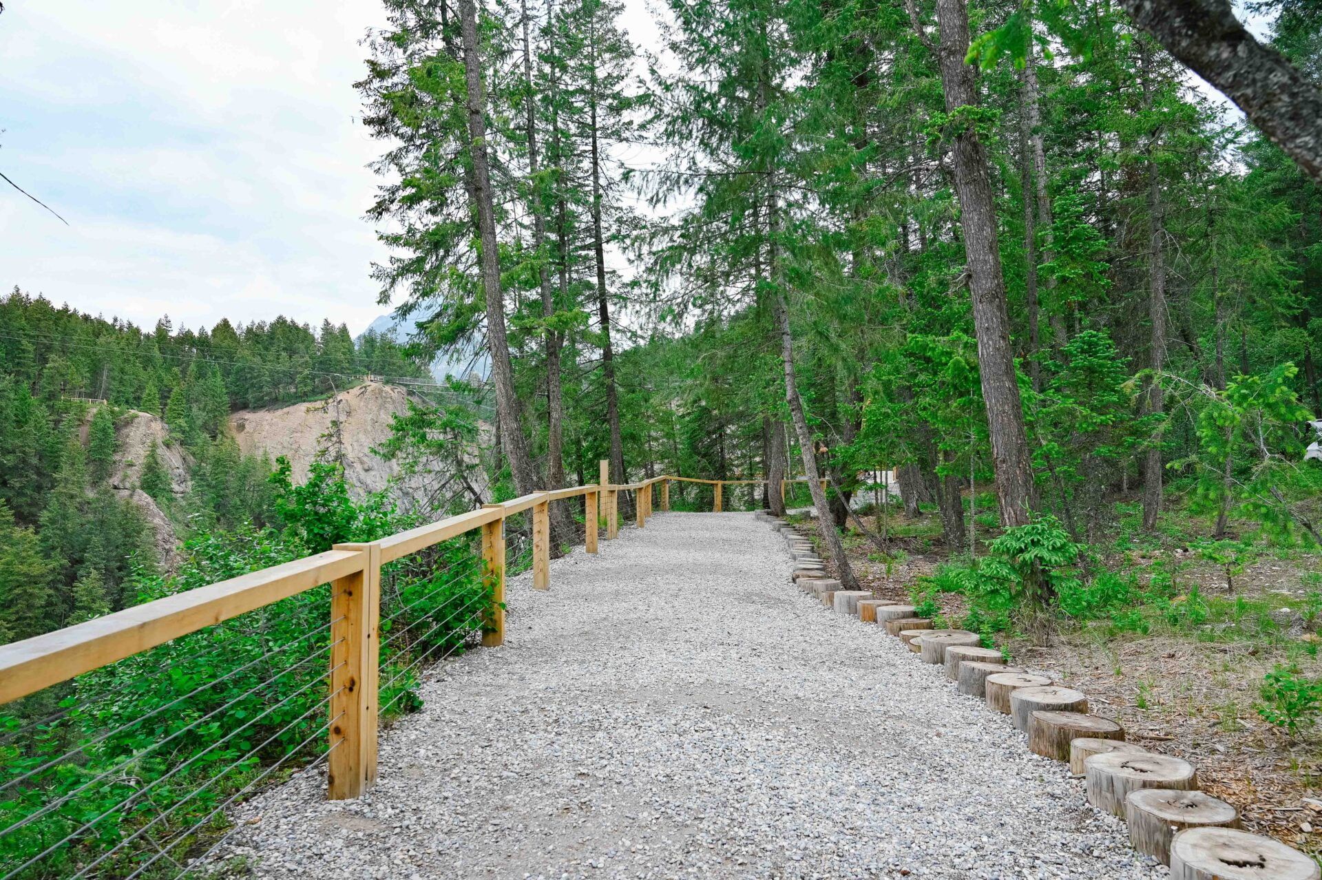 part of the gravel trail system at the golden suspension bridge