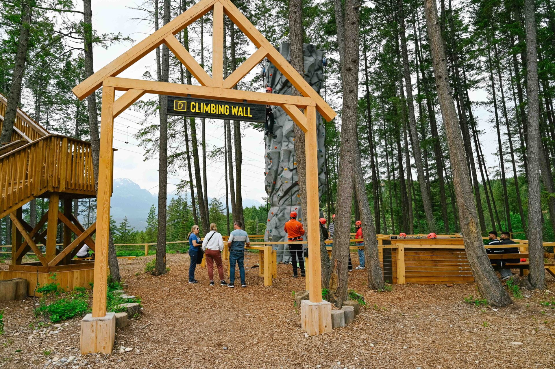 climbing wall experience at the golden skywalk