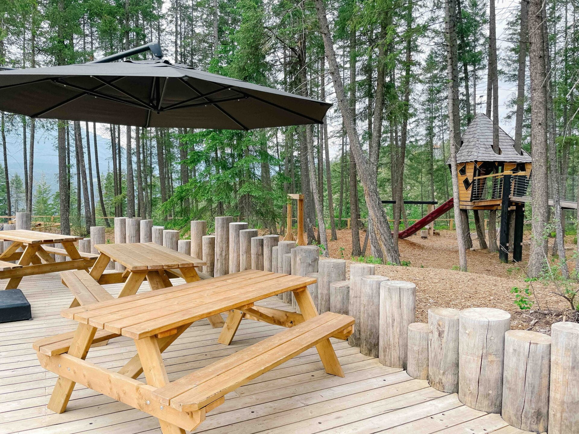 outside dining area beside the playground