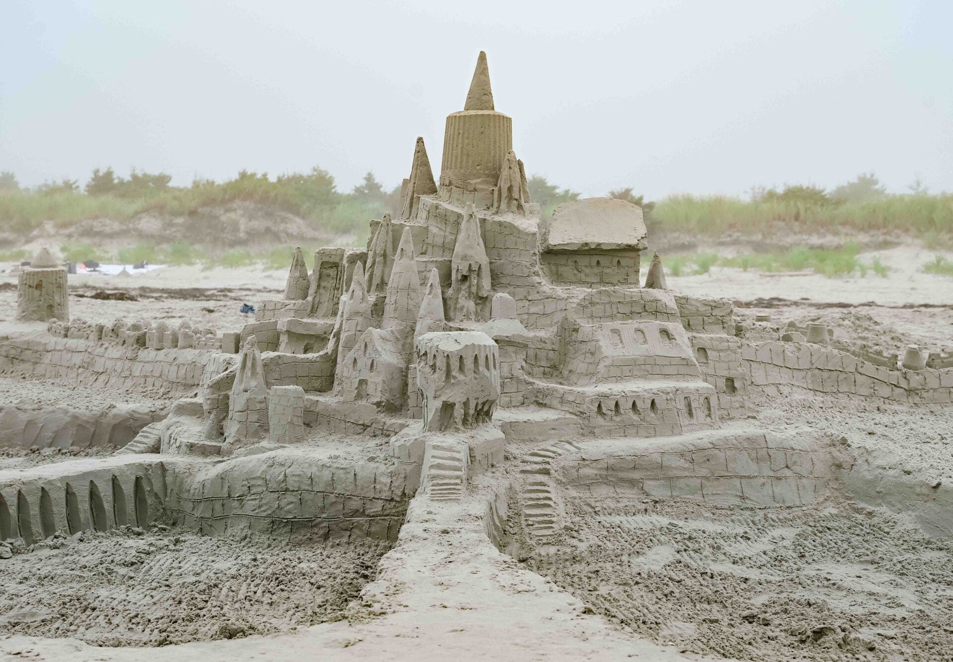 a highly detailed sandcastle on the eastern shore road trip 