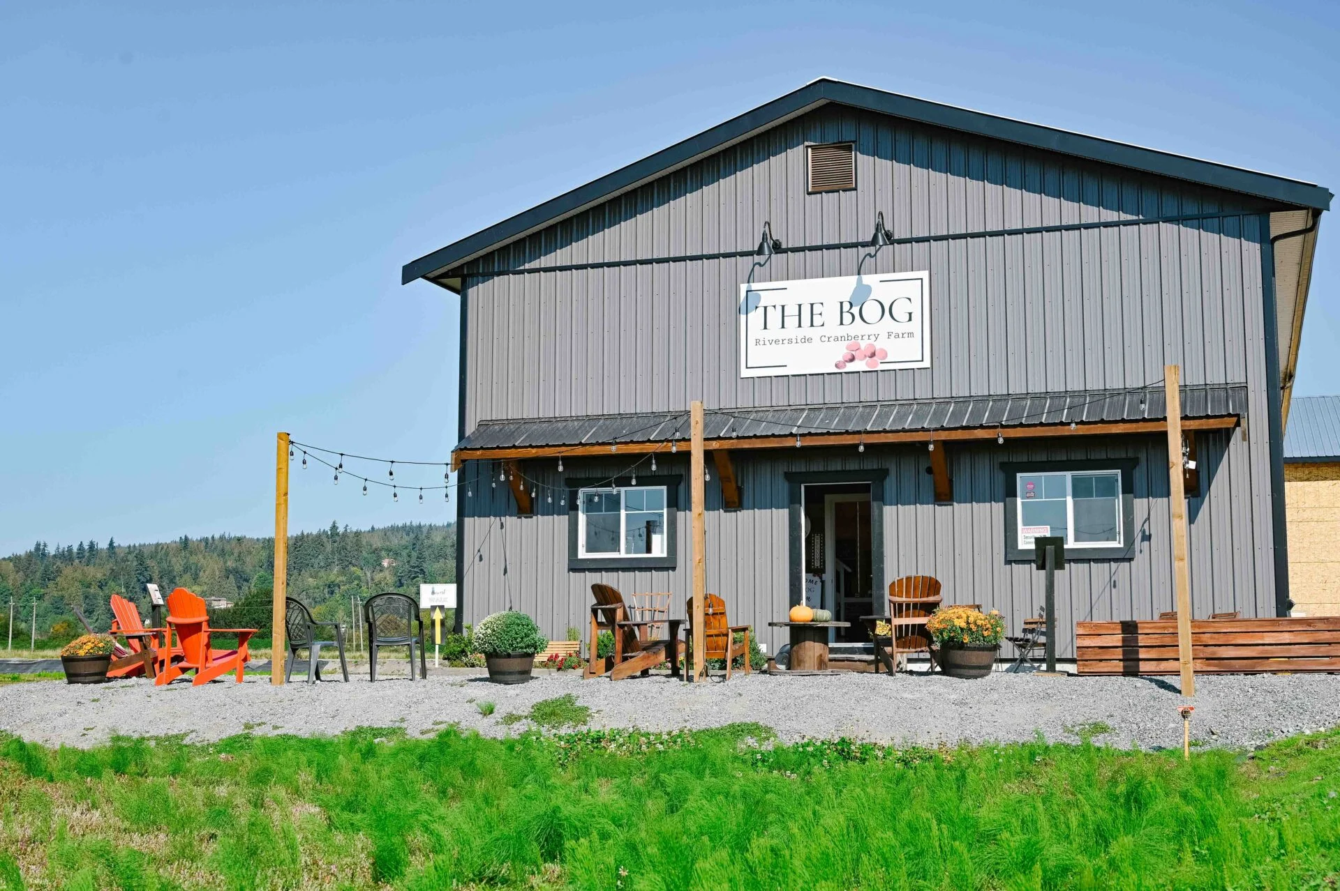 outside entrance at the bog riverside cranberry farm