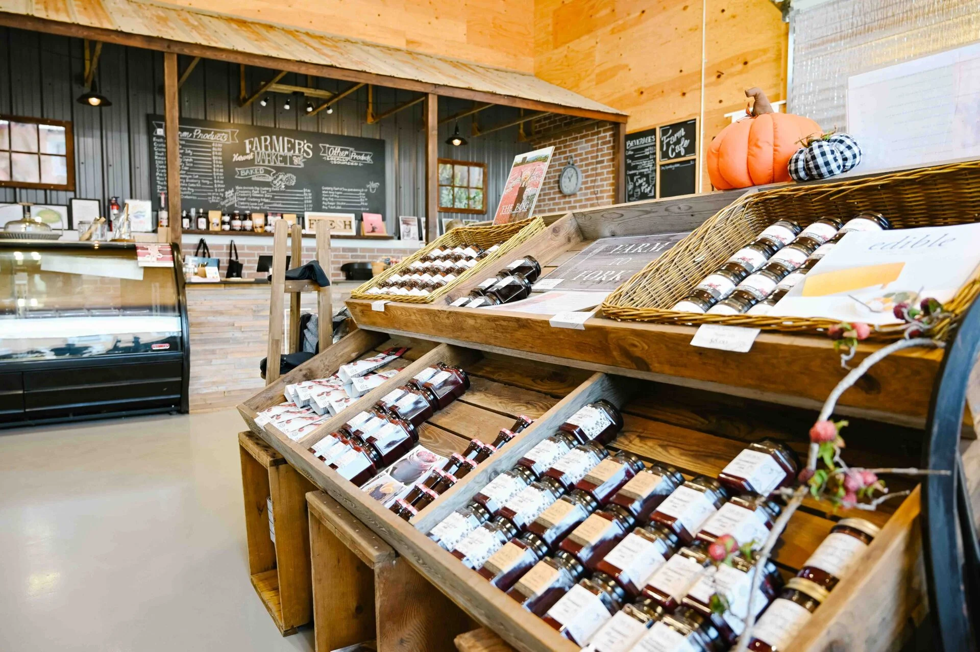inside the farm store at the bog riverside cranberry farm and Cranberry Plunge Langley