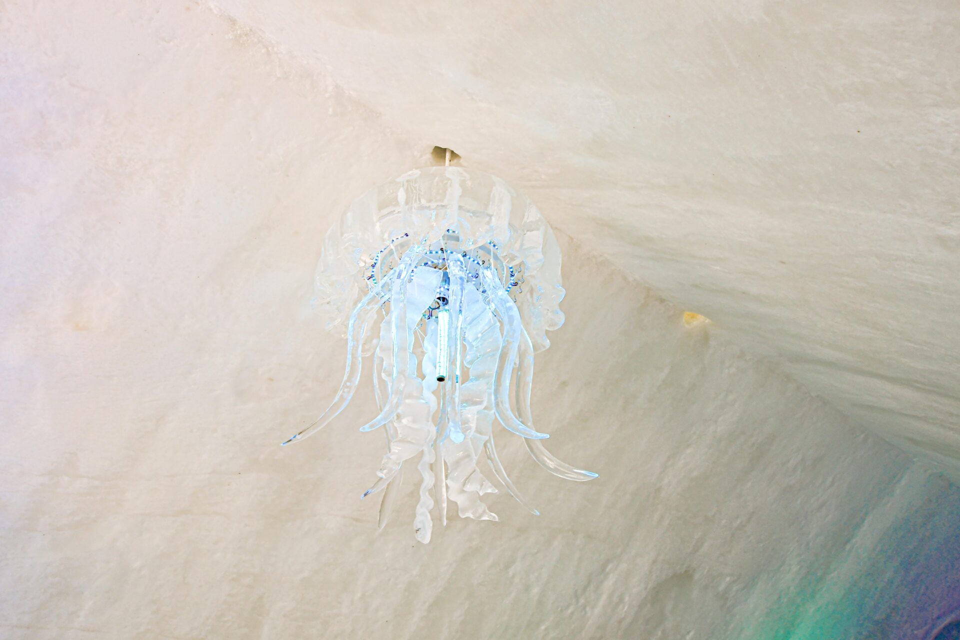 jellyfish chandelier made of ice