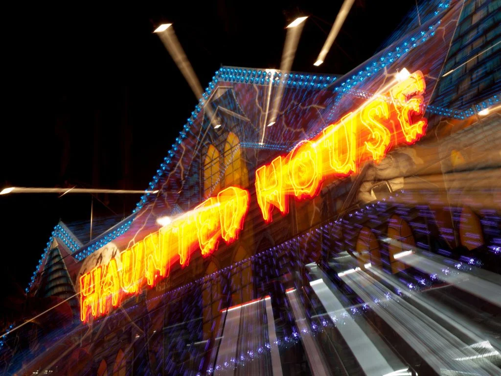outside of a haunted house