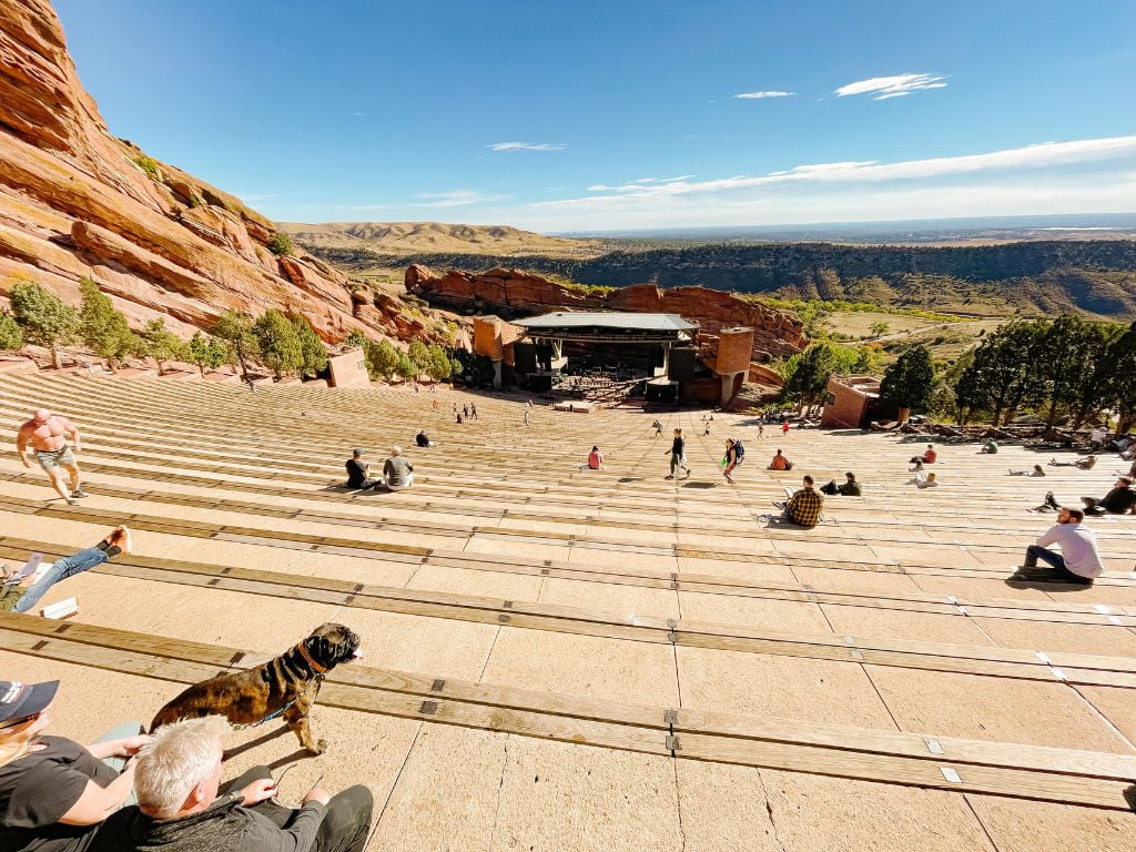 looking down towards the stage at the red rocks amphitheater